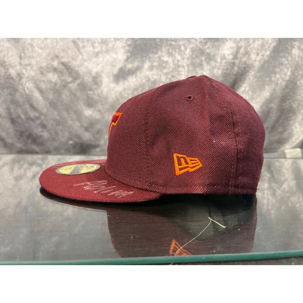 Autograph Men's New Era Maroon Virginia Tech Hokies Hat Sign By Sandman - Thumbnail 6