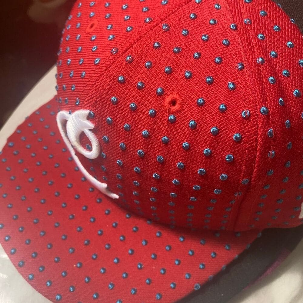 New Era Hat 7 1/8 Red & White C - Thumbnail 6