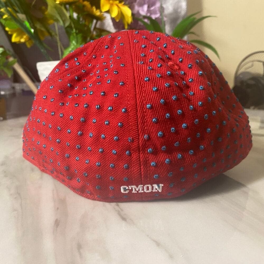 New Era Hat 7 1/8 Red & White C - Thumbnail 3