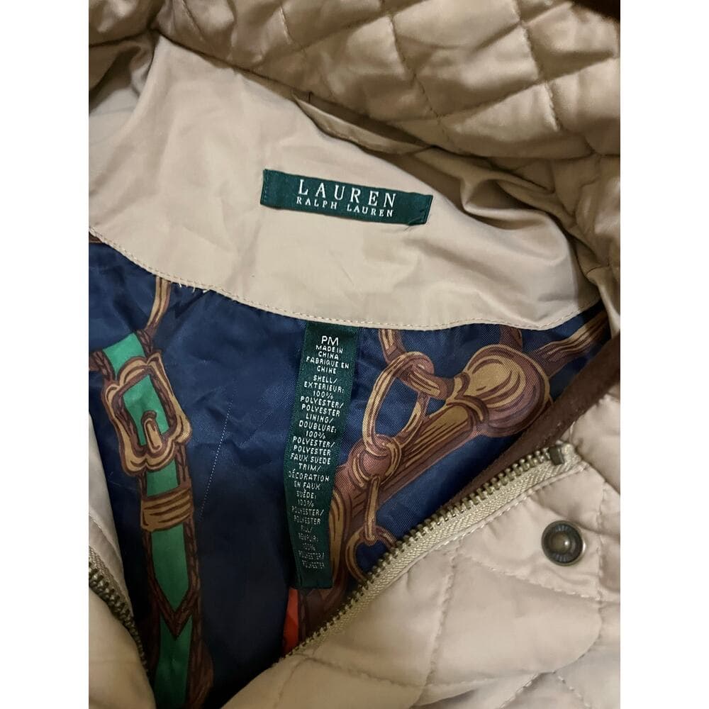 Ralph Lauren Diamond Quilted Jacket Faux Leather Size M Women's - Thumbnail 4