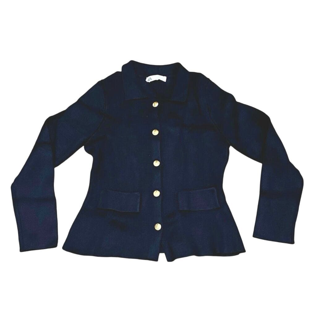 Zara Navy Women’s Blazers With Gold Buttons Size Small - Thumbnail 4
