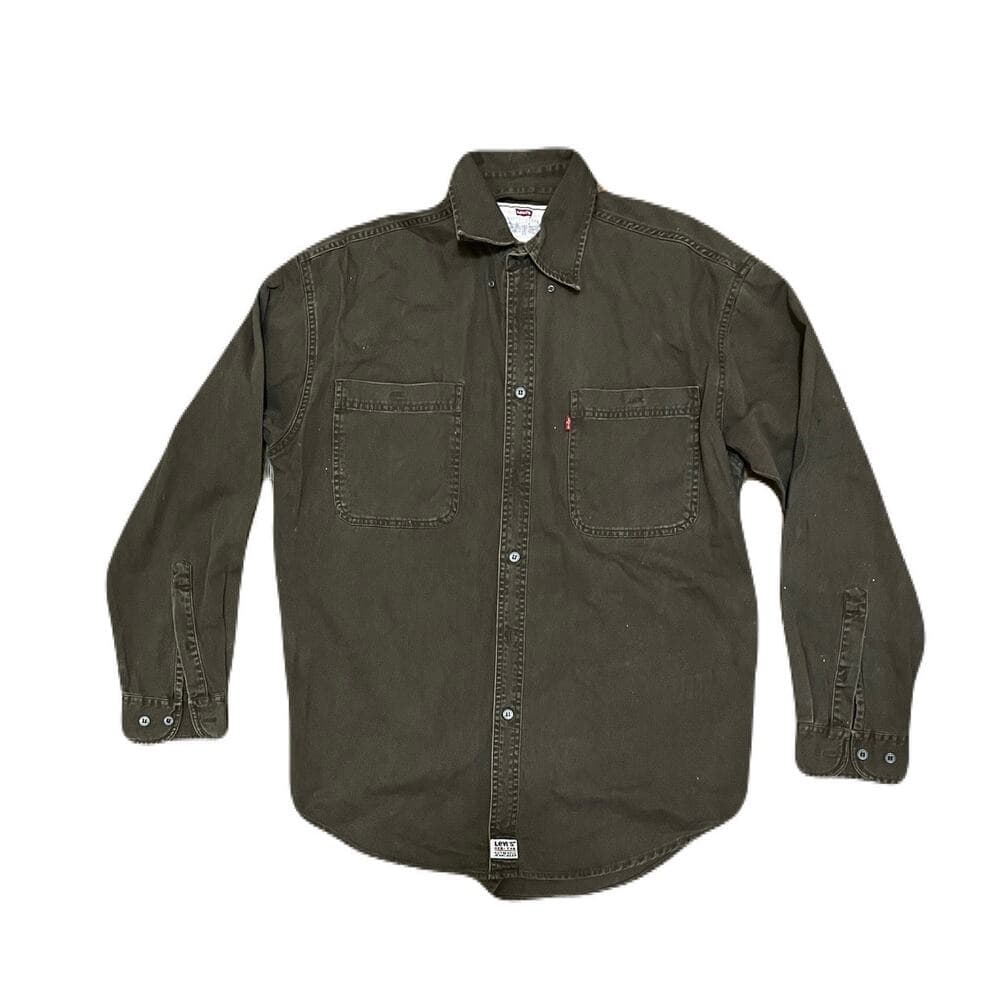 Levi’s Olive Long Sleeve Denim Women’s Jacket Size Medium - Thumbnail 4