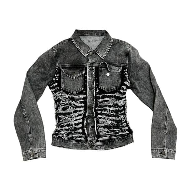 Si Tu Veux Grey & Black Women’s Jean Jacket Size 32 - Thumbnail 6