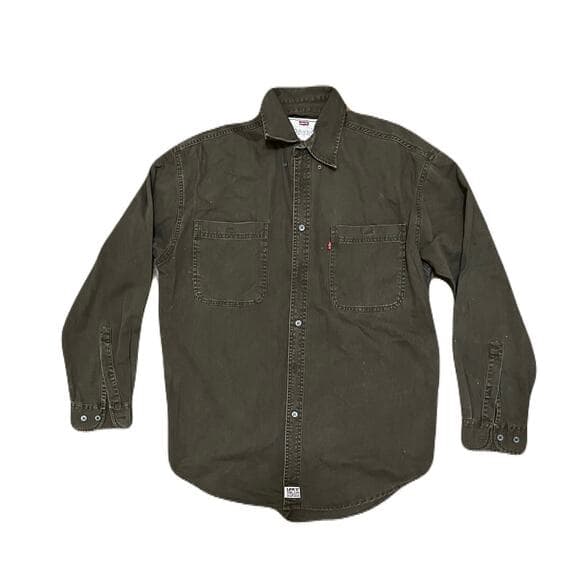 Levi’s Olive Long Sleeve Denim Women’s Jacket Size Medium - Thumbnail 5