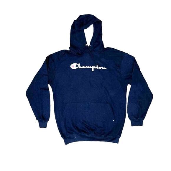 Navy Men’s Champion Sweater Hoodie Size XL - Thumbnail 5