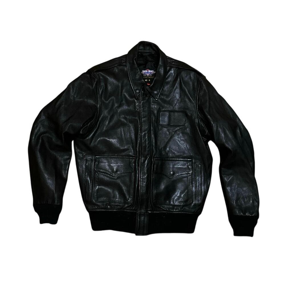 GIBSON & BARNES Heavy Duty 48 R Flight Bomber Zip In Liner LEATHER Pilot Jacket - Thumbnail 6