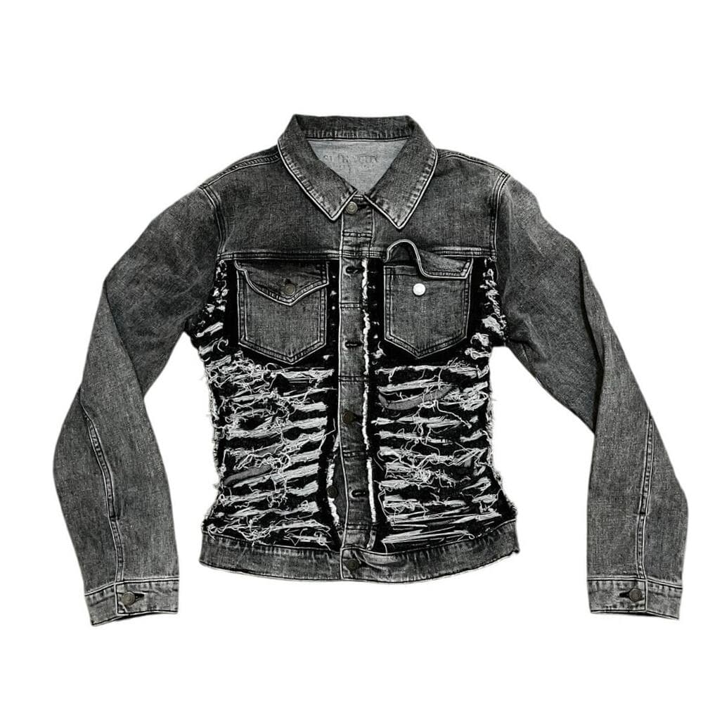 Si Tu Veux Grey & Black Women’s Jean Jacket Size 32 - Thumbnail 5