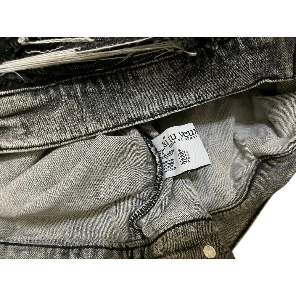 Si Tu Veux Grey & Black Women’s Jean Jacket Size 32 - Thumbnail 3