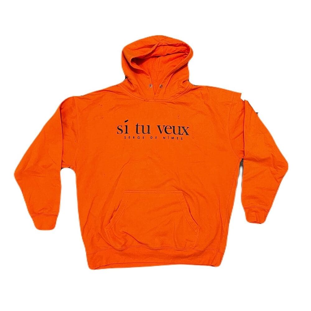 Si Tu Veux Orange Men’s Hoodie Size 2 XL - Thumbnail 5