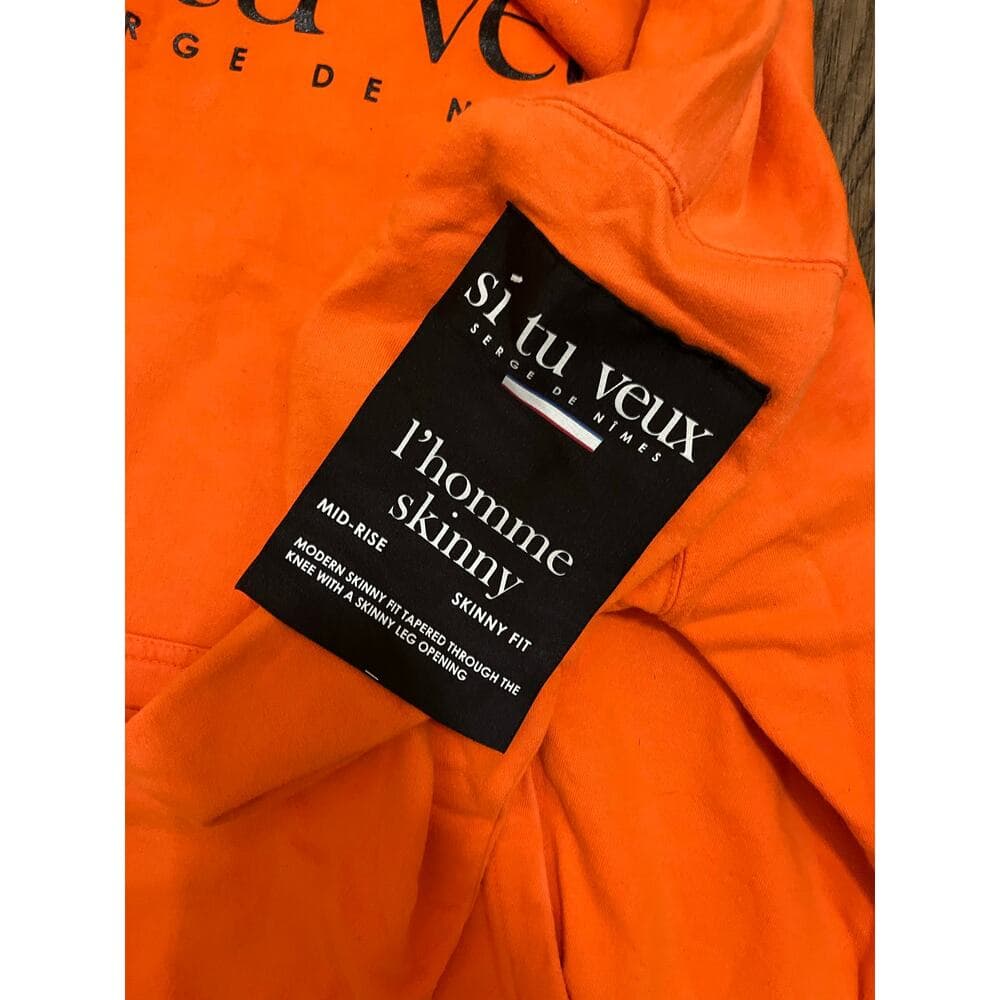 Si Tu Veux Orange Men’s Hoodie Size 2 XL - Thumbnail 4