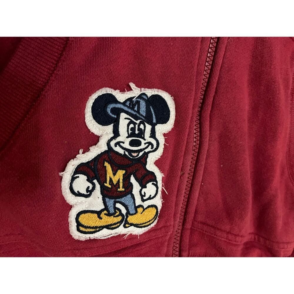 Burgundy Mickey Mouse hoodie Size Large - Thumbnail 4