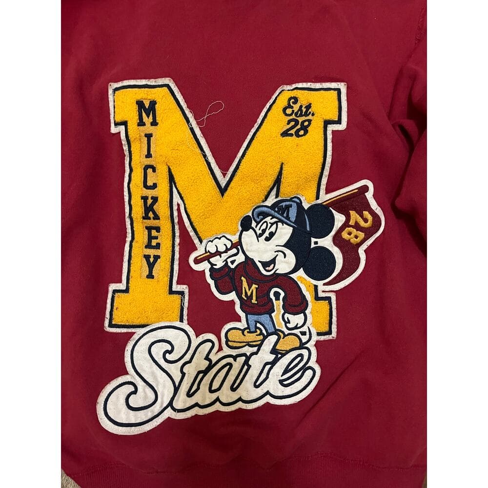 Burgundy Mickey Mouse hoodie Size Large - Thumbnail 7