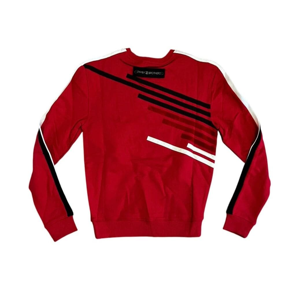 Shabazz Brothers Men’s CrewNeck Red & Black Sweater - Thumbnail 3