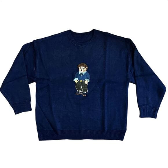 Men’s Navy Sweater Size 4XL With A Cool Bear In Front Of it - Thumbnail 5