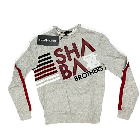 Shabazz Brothers Gray & Red Men’s CrewNeck Sweater Size Small In - Thumbnail 6