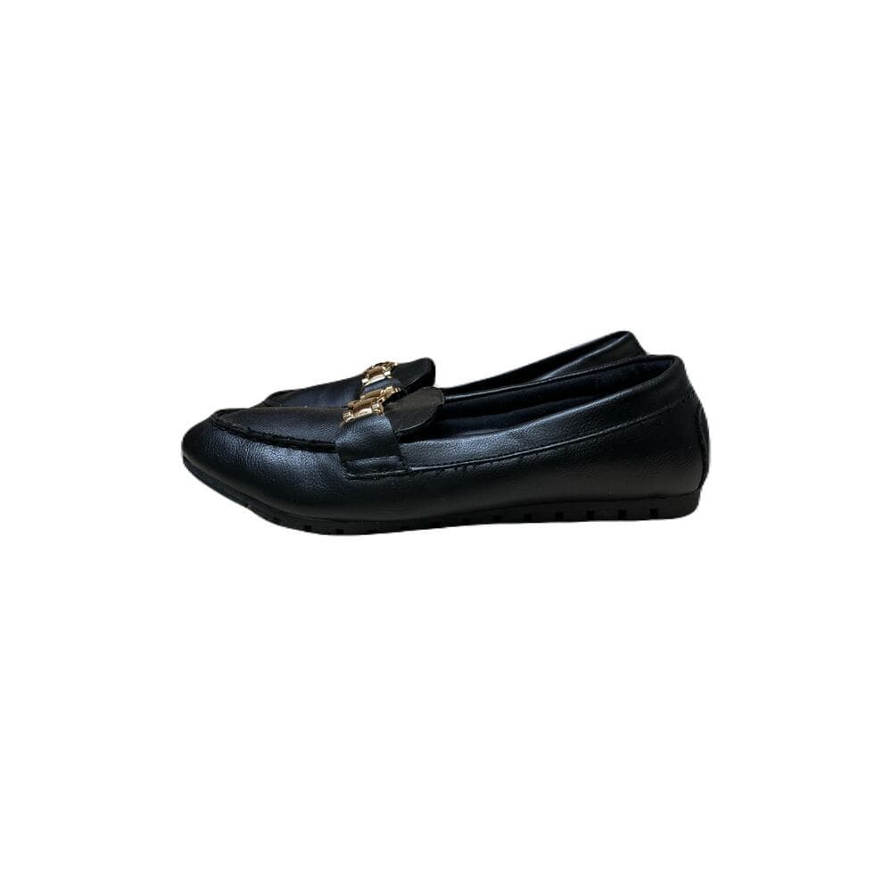 Women’s Black loafers With Gold Straps Size 7 Brand New No Box - Thumbnail 2