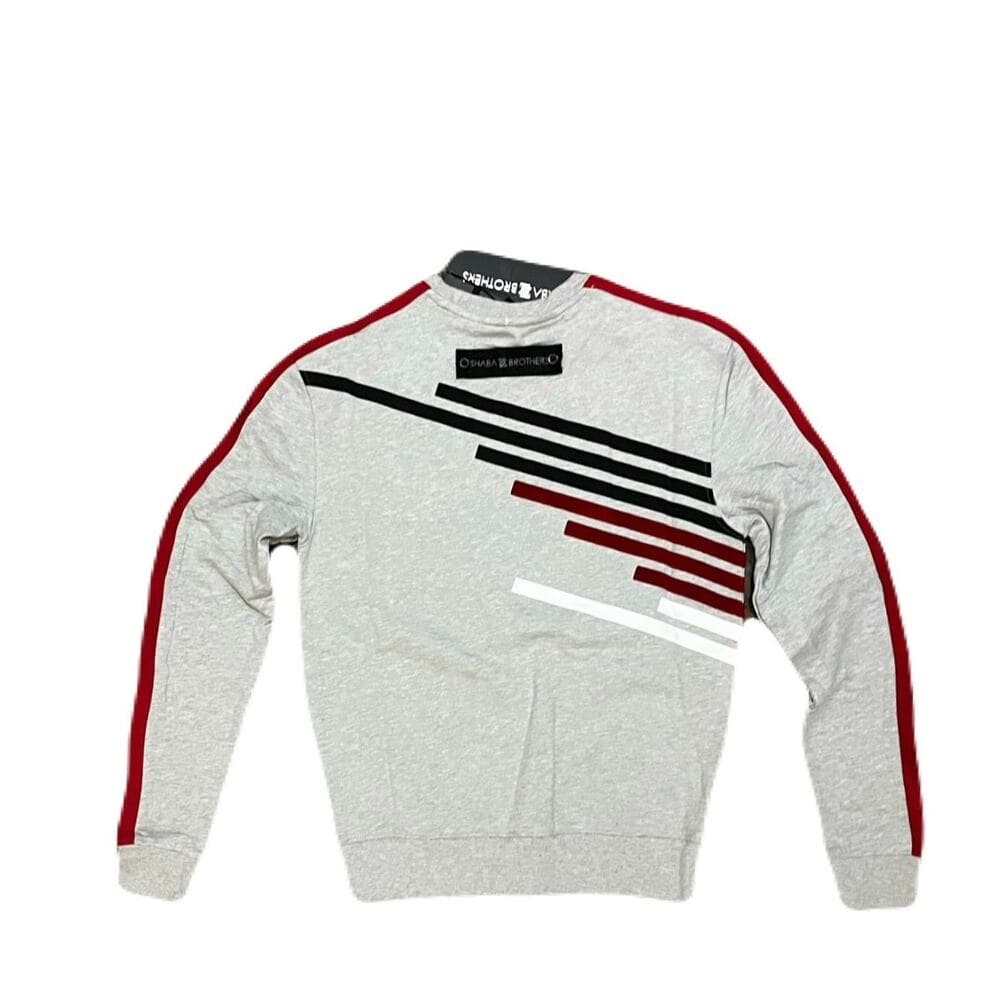 Shabazz Brothers Gray & Red Men’s CrewNeck Sweater Size Small In