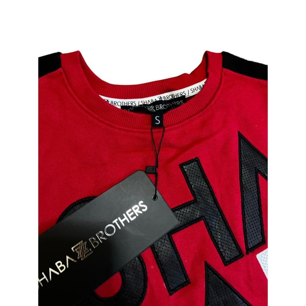 Shabazz Brothers Men’s CrewNeck Red & Black Sweater - Thumbnail 2