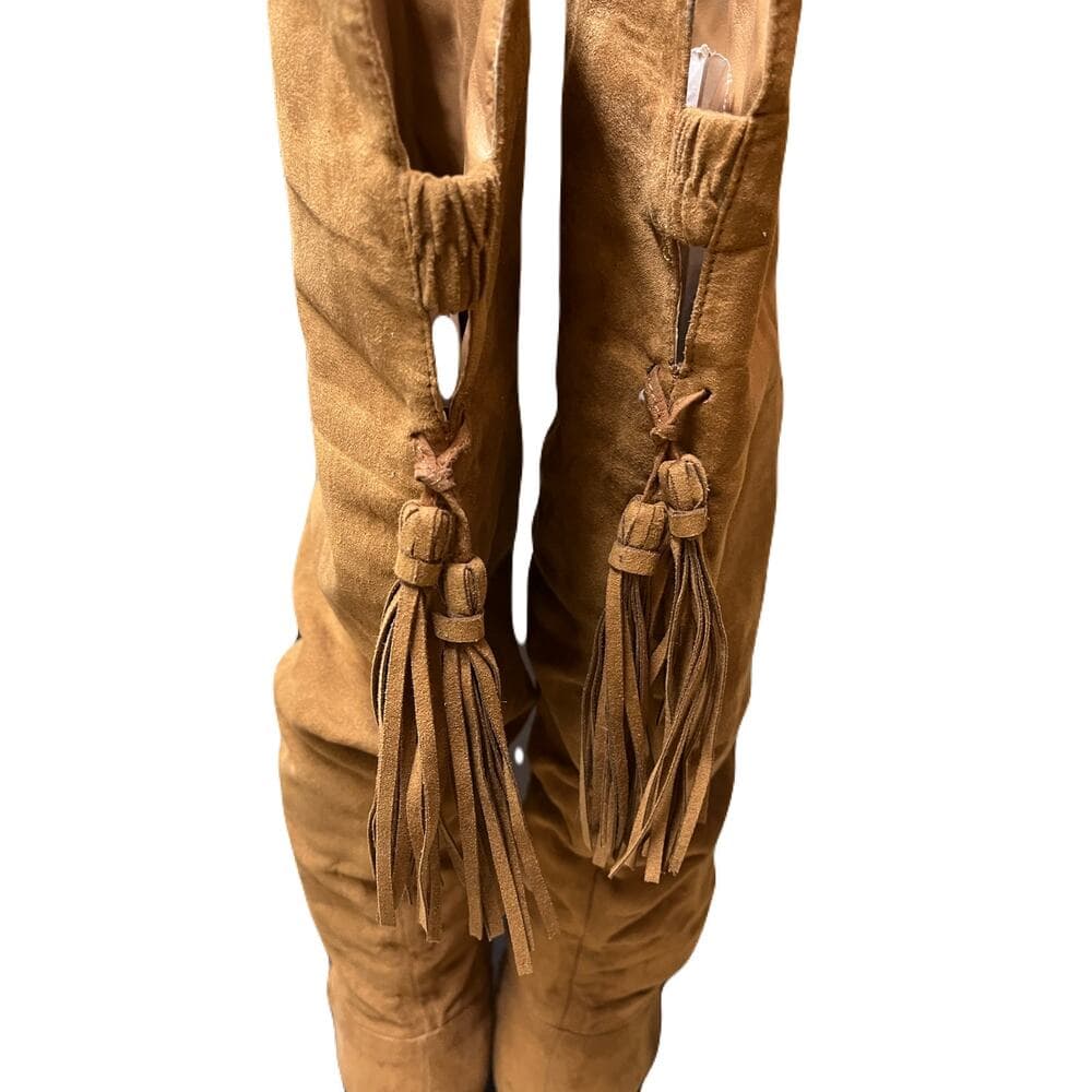 Just Jab Tan Women’s Boots 23” L With 4” Heels Size 8.5 - Thumbnail 4