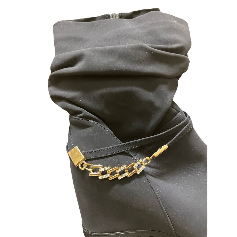 DREAM PAIRS Women's Coline Dark Blue Mid Calf High Wedge Boots Size 5 B(M) US
