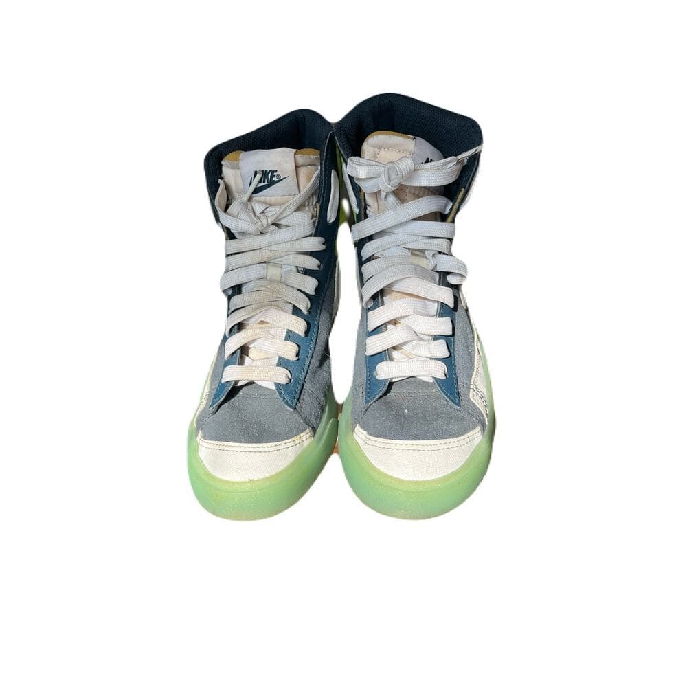 Nike Blazers Lime Navy Mid ‘77 Shoes- Blue/ Kids Size 6.5 Basketball Retro