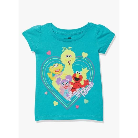 Sesame Street Baby Girls' Short Sleeve Tee Shirt 12 Months - Thumbnail 3