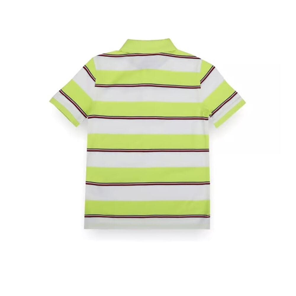 Kids Neon Lawn Striped Regular Fit Polo T-Shirt Size 4-5 - Thumbnail 2