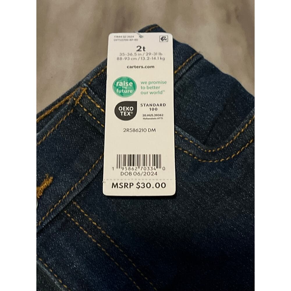 Carter’s Dark Blue Jean’s Size 2T Unisex - Thumbnail 2