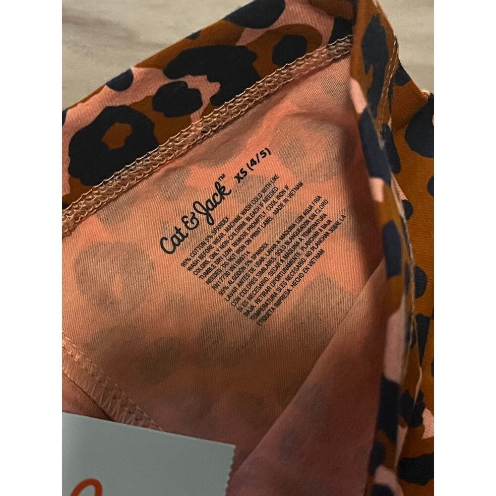 Cat & Jack Girls Leopard Animal Print Leggings Pants Size 4/5 - Thumbnail 3