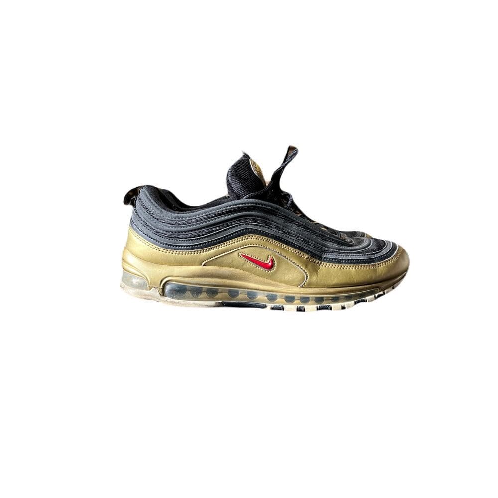mens nike air max 97 size 11 Black & Gold With Red Nike Check No Insole - Thumbnail 6
