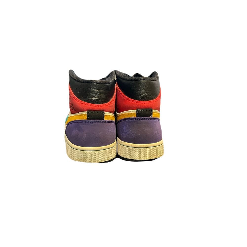 Air Jordan Retro 1 Mid Multicolor Red Black White Green Rare Sneakers - Thumbnail 4