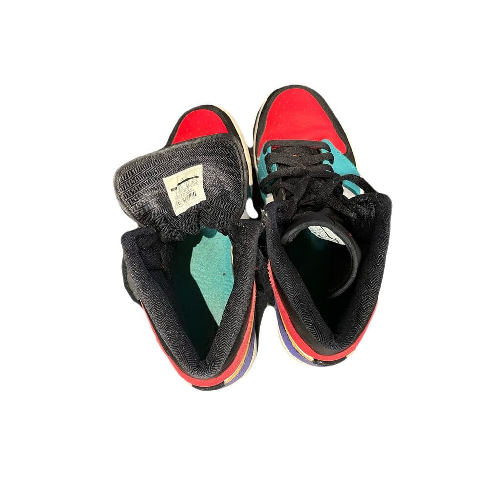Air Jordan Retro 1 Mid Multicolor Red Black White Green Rare Sneakers - Thumbnail 3