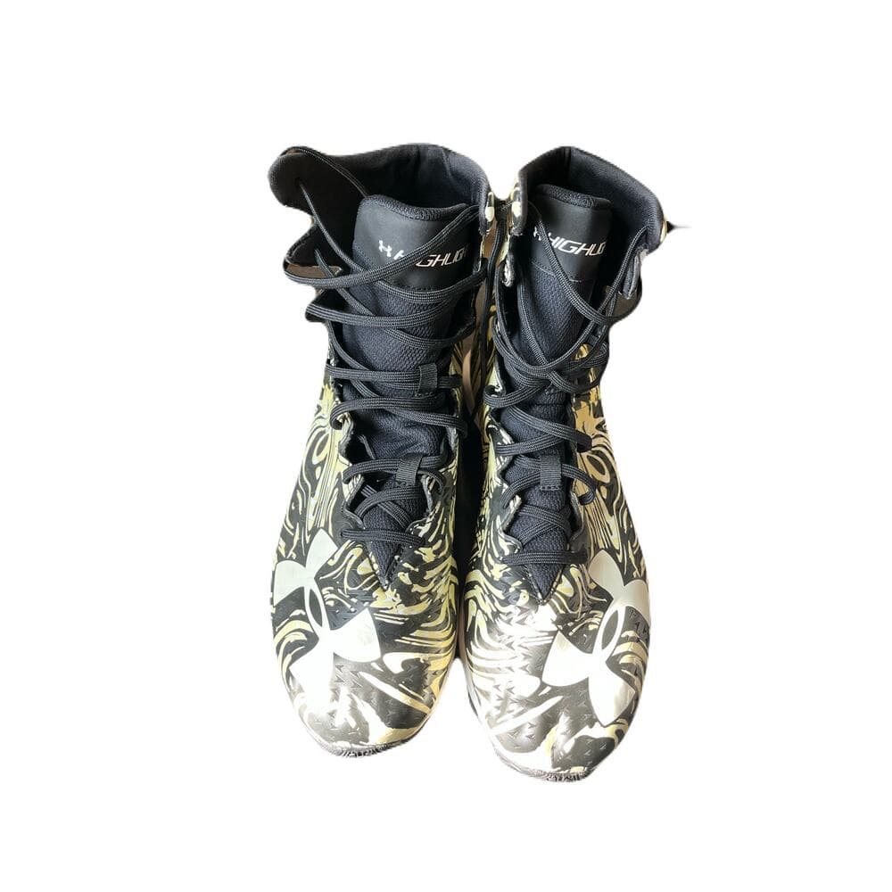 Under Armour Mens Highlight Black Lace Up Football Cleats Size 11 - Thumbnail 2