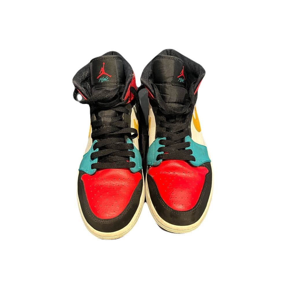 Air Jordan Retro 1 Mid Multicolor Red Black White Green Rare Sneakers - Thumbnail 5