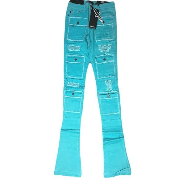 Doctrine Savant Super Stacked Jean Teal Size 30 - Thumbnail 4