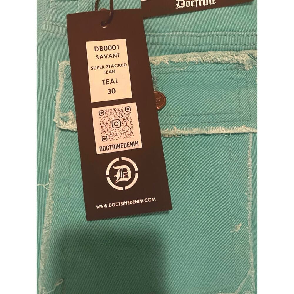 Doctrine Savant Super Stacked Jean Teal Size 30 - Thumbnail 2