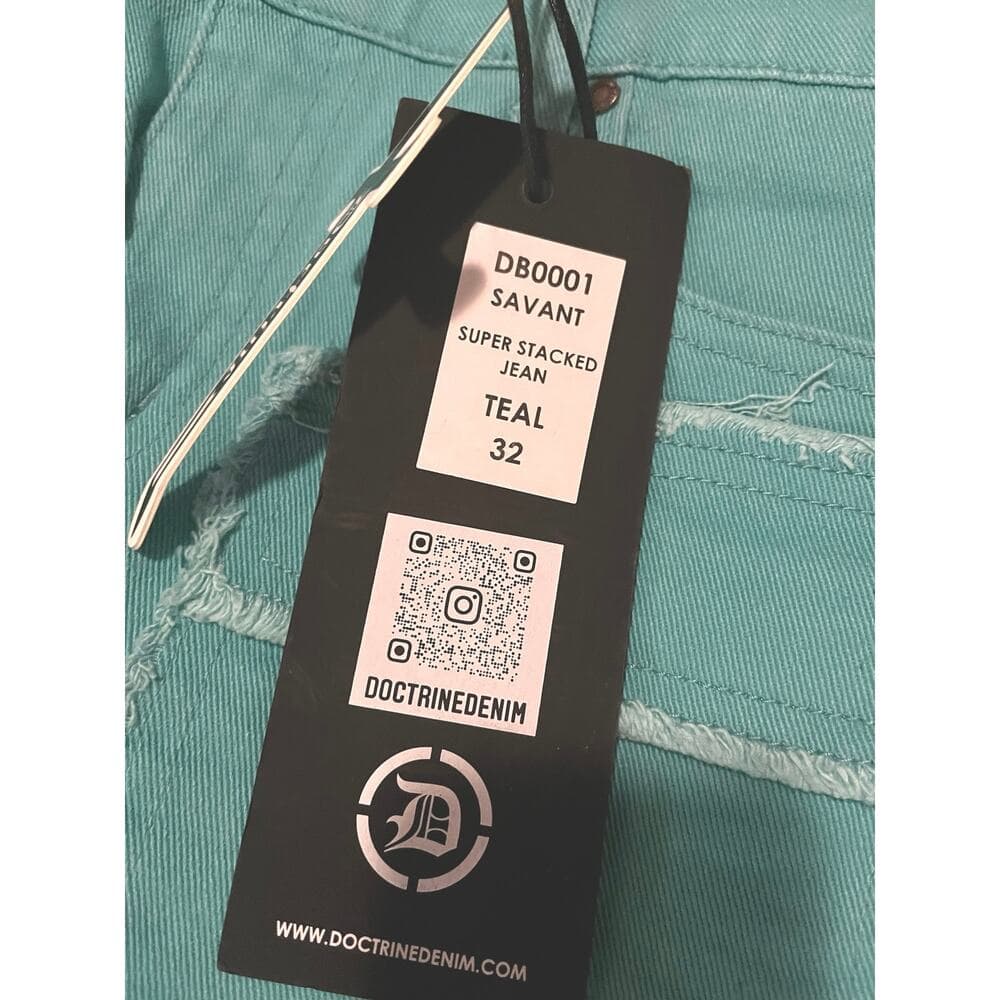Doctrine Savant Super Stacked Jean Teal Size 32 - Thumbnail 2