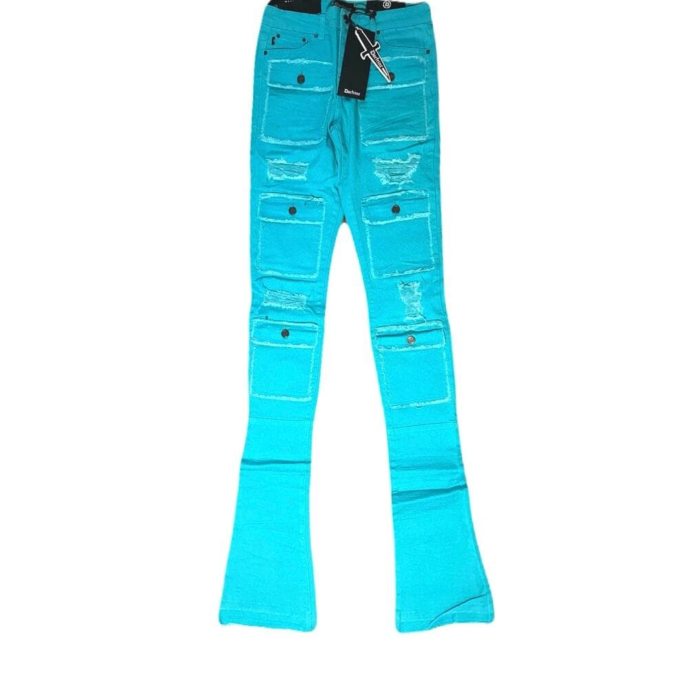 Doctrine Savant Super Stacked Jean Teal Size 34 - Thumbnail 3