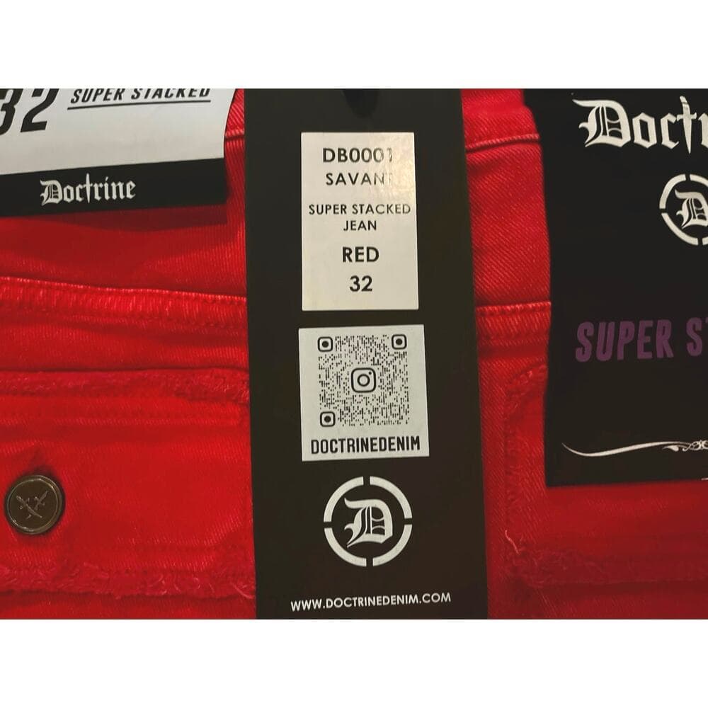 Doctrine Savant Super Stacked Jean Red Size 32 - Thumbnail 3