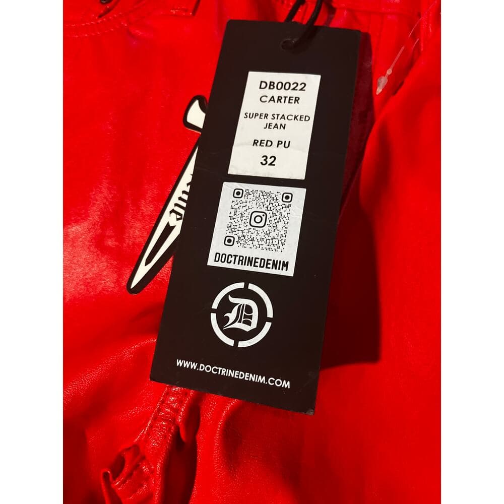 Doctrine Carter Super Stacked Jean Red Pu Size 32 - Thumbnail 4