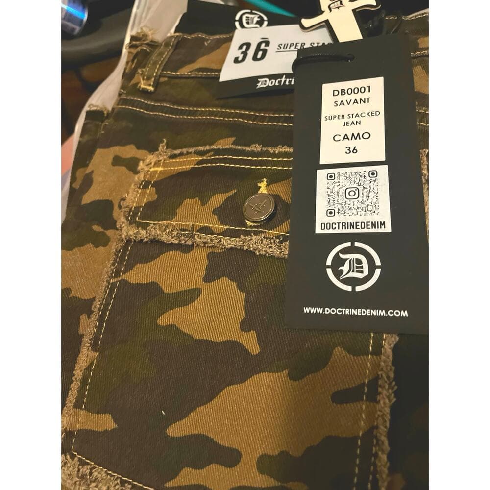 Doctrine Savant Super Stacked Jean Camo Size 36 - Thumbnail 2