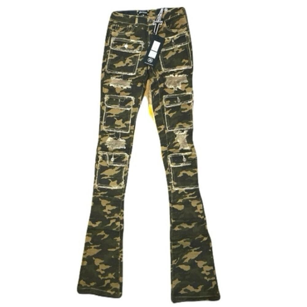 Doctrine Savant Super Stacked Jean Camo Size 36 - Thumbnail 3