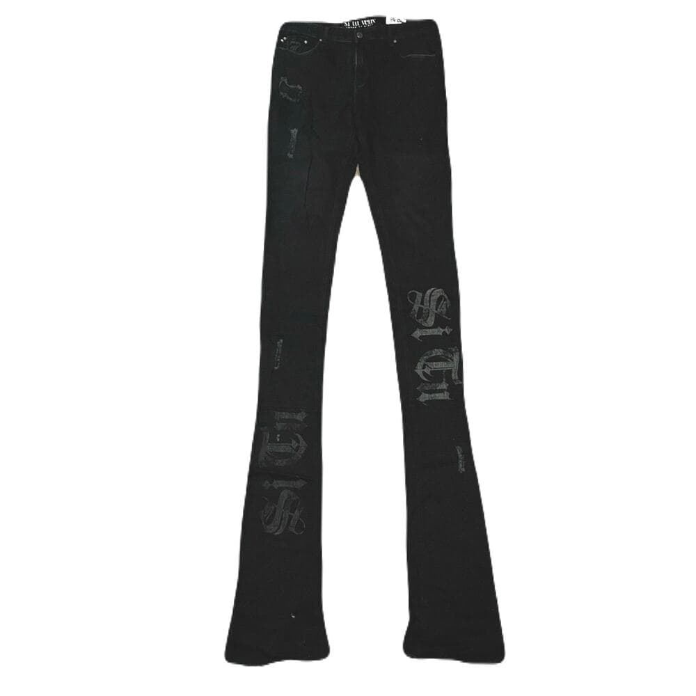 Si Tu Veux Black Jean’s Size 36 With design on the legs - Thumbnail 5