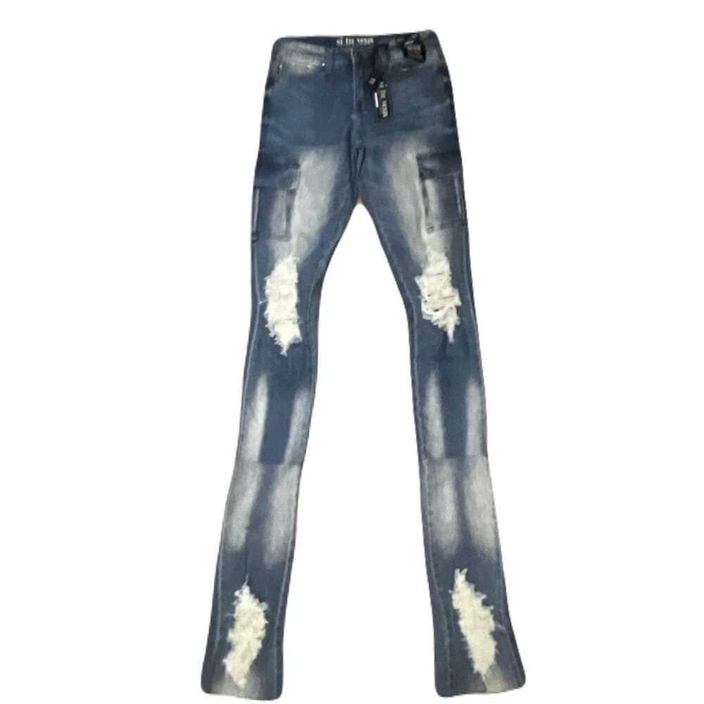 Si Tu Veux Karl Jeans Indigo Wash Size 32 Superstack - Thumbnail 4