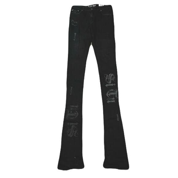Si Tu Veux Black Jean’s Size 36 With design on the legs - Thumbnail 6