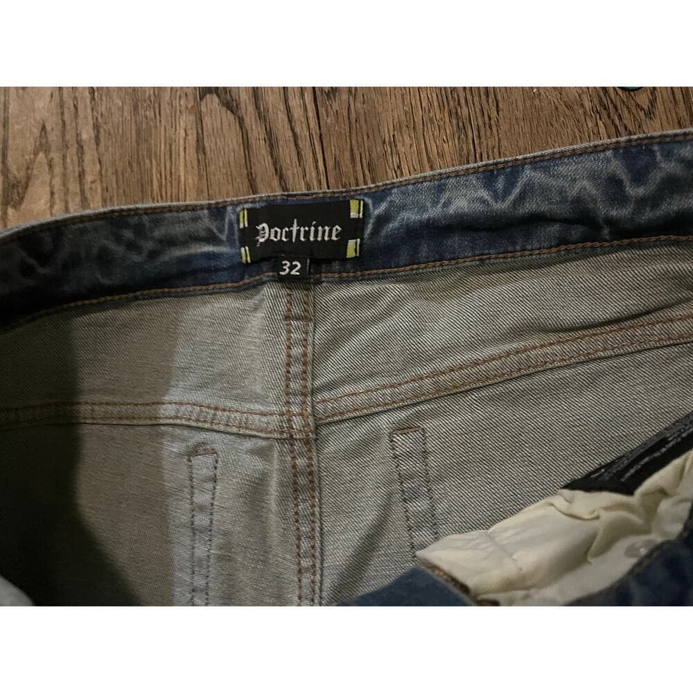 Doctrine Blue Men’s Jean’s Size 32 With Zipper On The Leg - Thumbnail 5