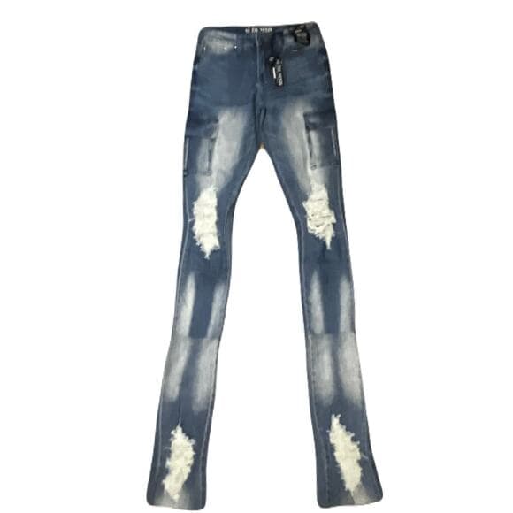Si Tu Veux Karl Jeans Indigo Wash Size 32 Superstack - Thumbnail 5