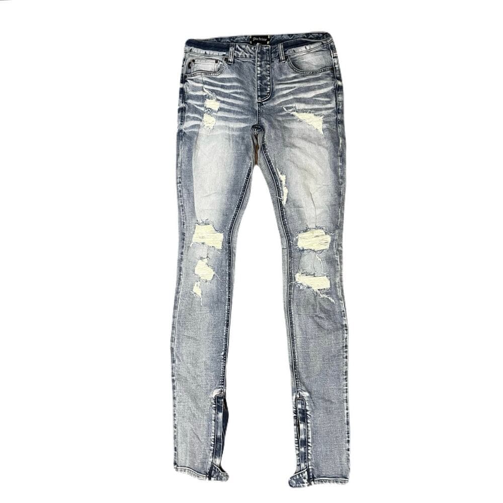 Doctrine Blue Men’s Jean’s Size 32 With Zipper On The Leg - Thumbnail 6