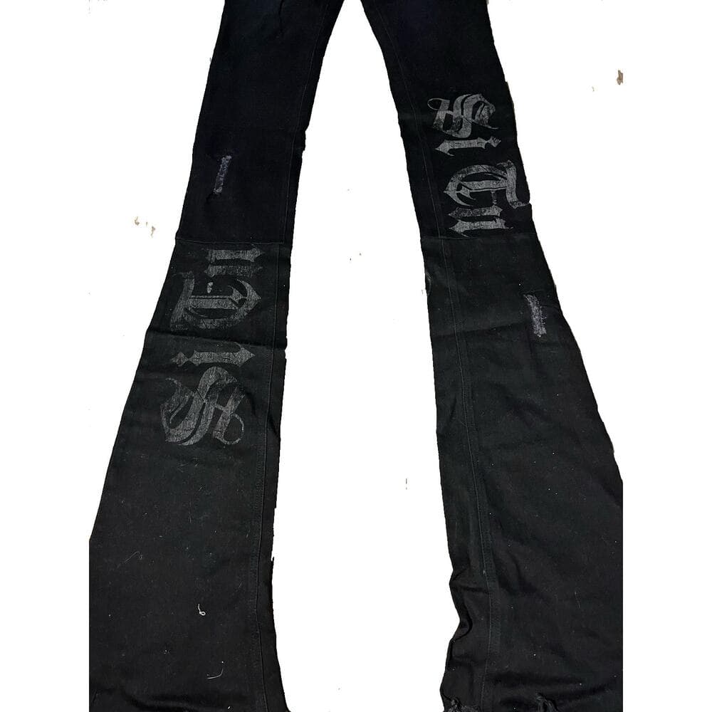 Si Tu Veux Black Jean’s Size 36 With design on the legs - Thumbnail 2