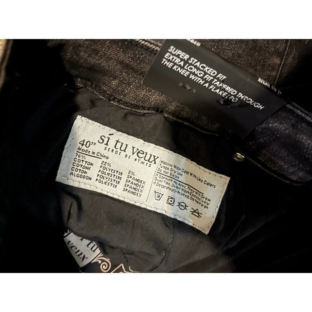 Si Tu Veux Gunner Jean Black Wash Size 40 - Thumbnail 5
